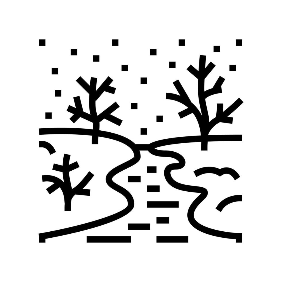 ilustración de vector de icono de línea de río de hielo