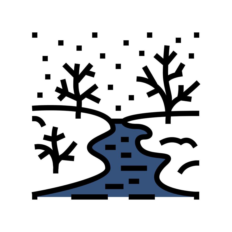 ice river color icon vector illustration