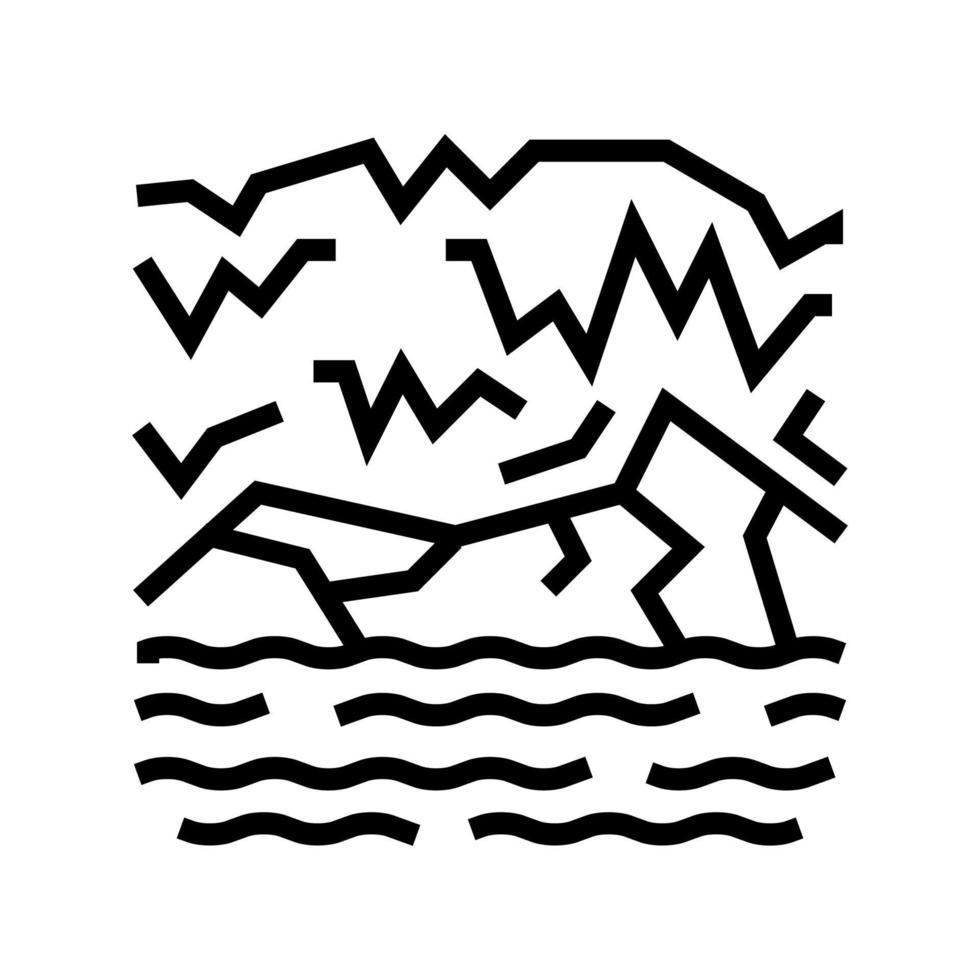 Ilustración de vector de icono de línea de río subterráneo
