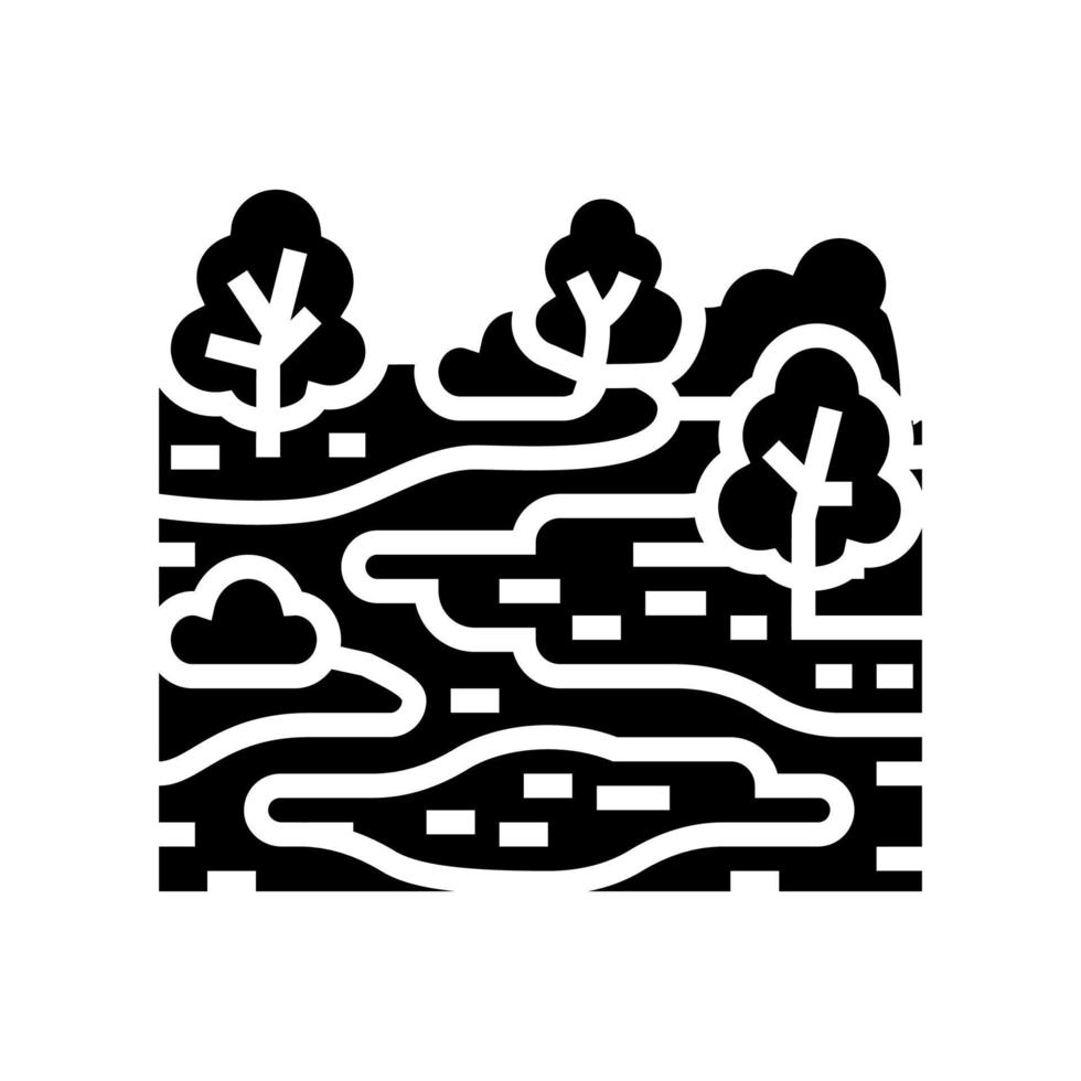 pantano naturaleza glifo icono vector ilustración