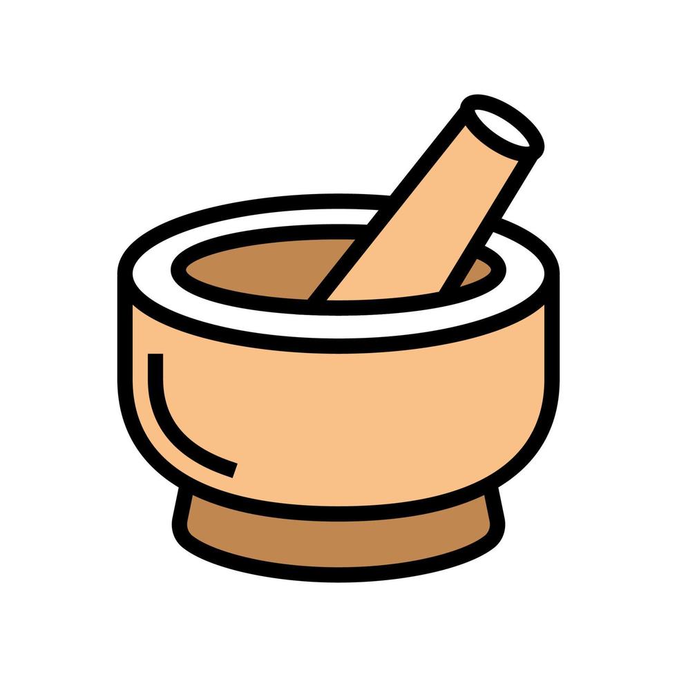 mortar pestle tool color icon vector illustration