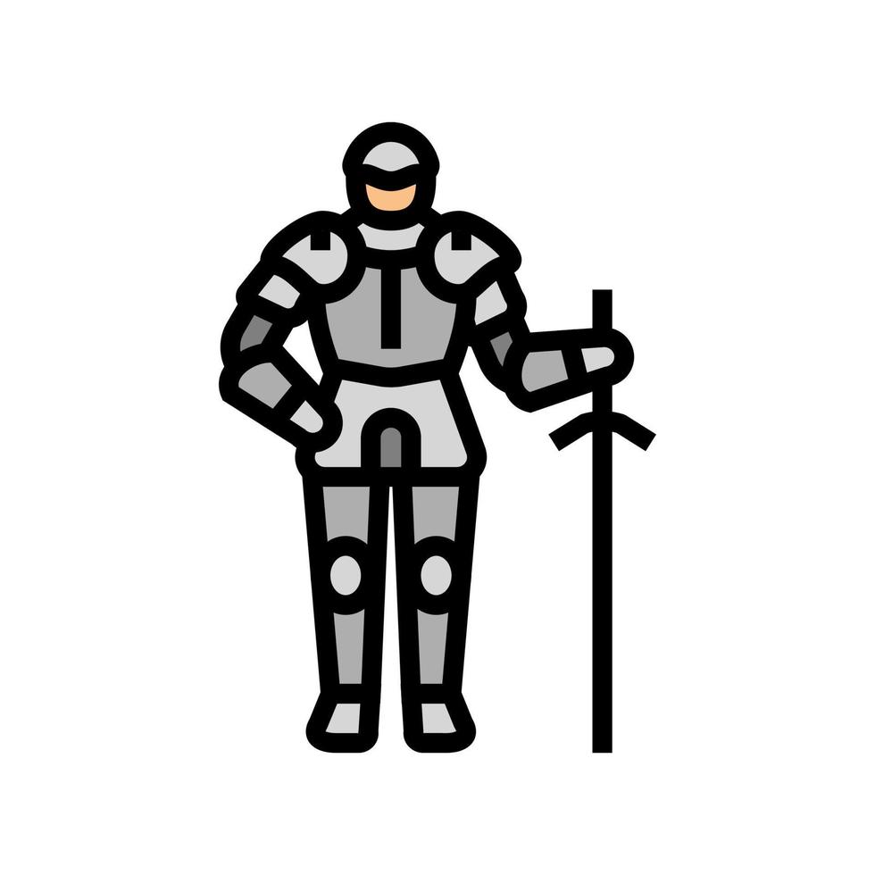 warrior knight color icon vector illustration