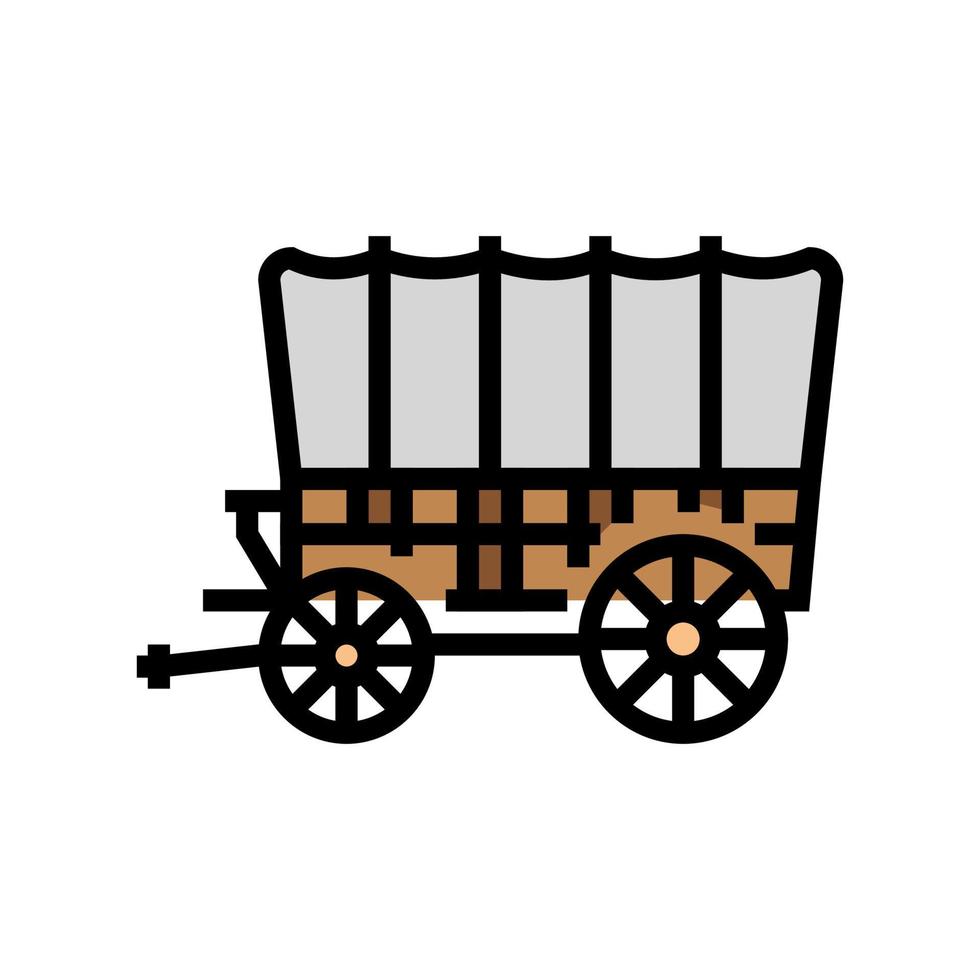 Ilustración de vector de icono de color de transporte medieval de vagón