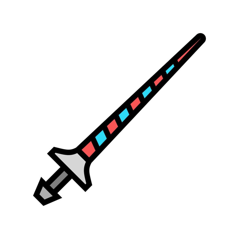 ilustración de vector de icono de color medieval de lanza