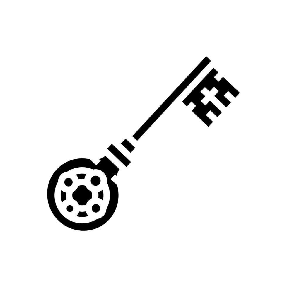 key medieval glyph icon vector illustration