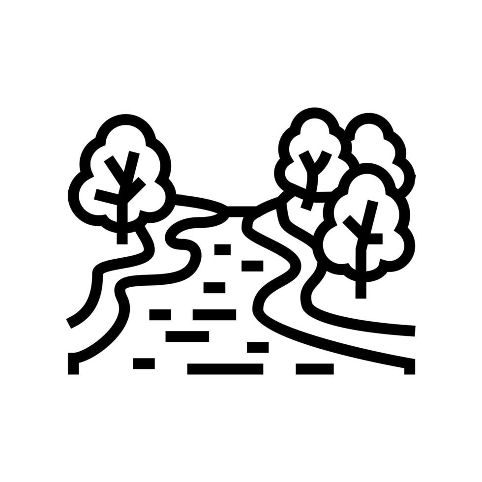 río naturaleza línea icono vector ilustración