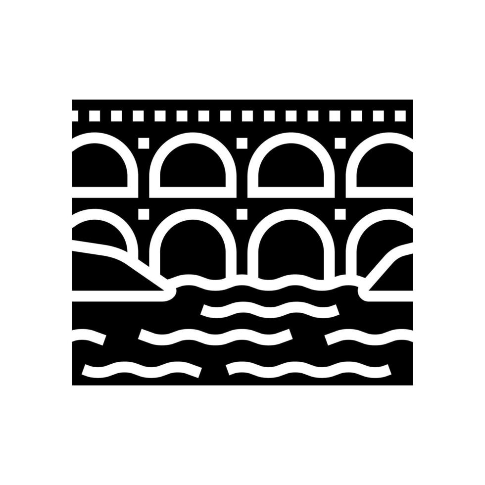 aqueduct construction glyph icon vector illustration