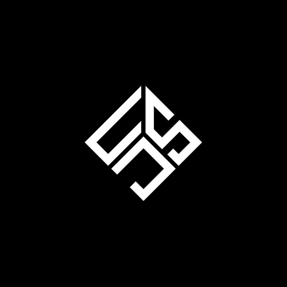 USJ letter logo design on black background. USJ creative initials letter logo concept. USJ letter design. vector