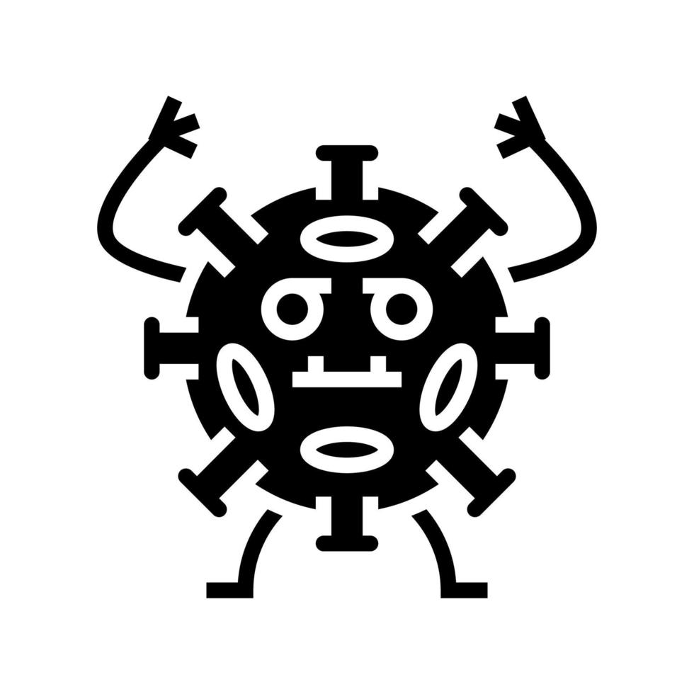 virus enfermedad glifo icono vector ilustración