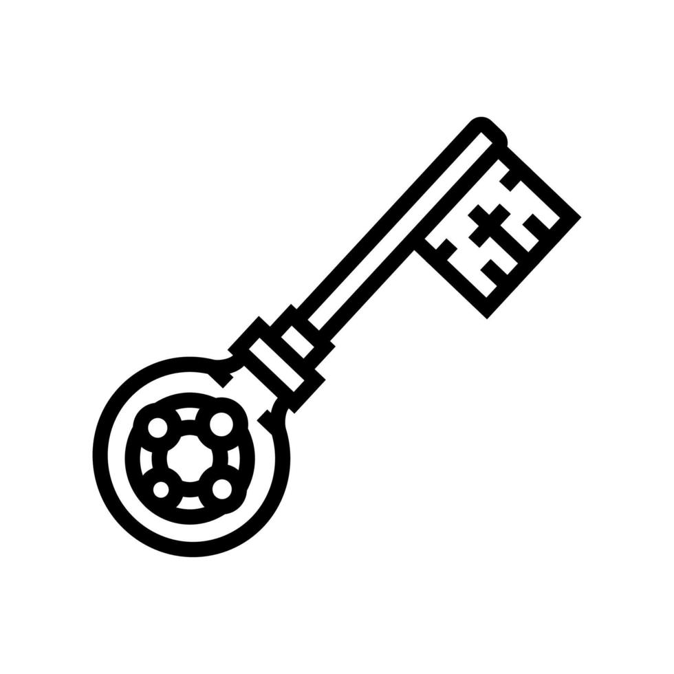 key medieval line icon vector illustration