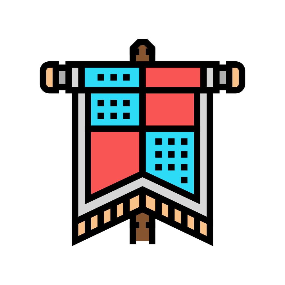 flag medieval color icon vector illustration