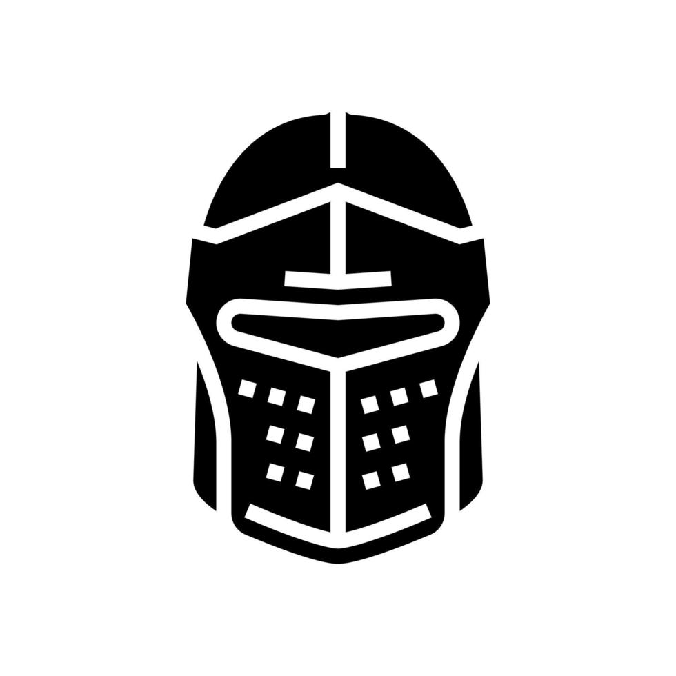 helmet knight glyph icon vector illustration