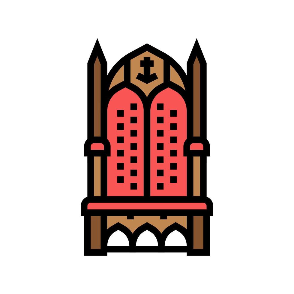 throne king color icon vector illustration