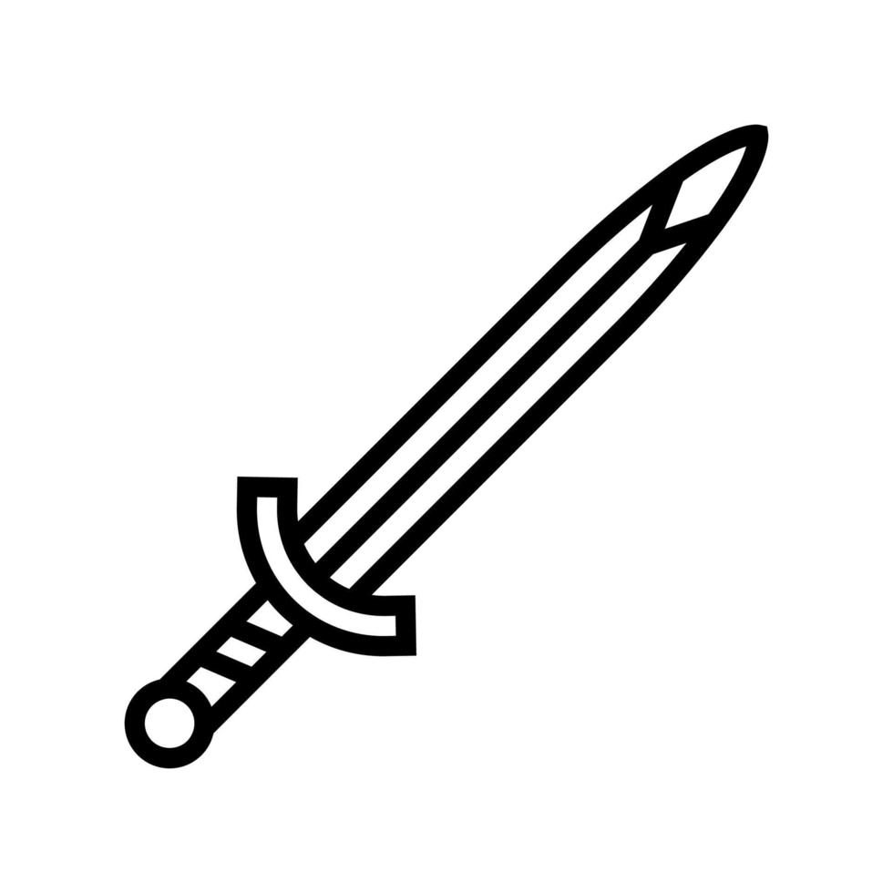 espada arma línea icono vector ilustración
