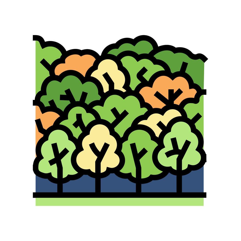 bosque hoja color icono vector ilustración