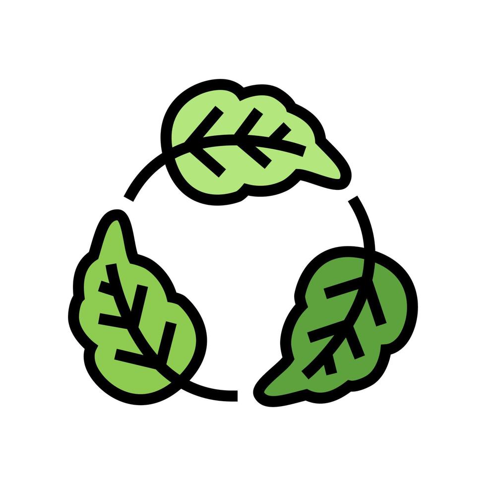 eco recycle leaf color icon vector illustration
