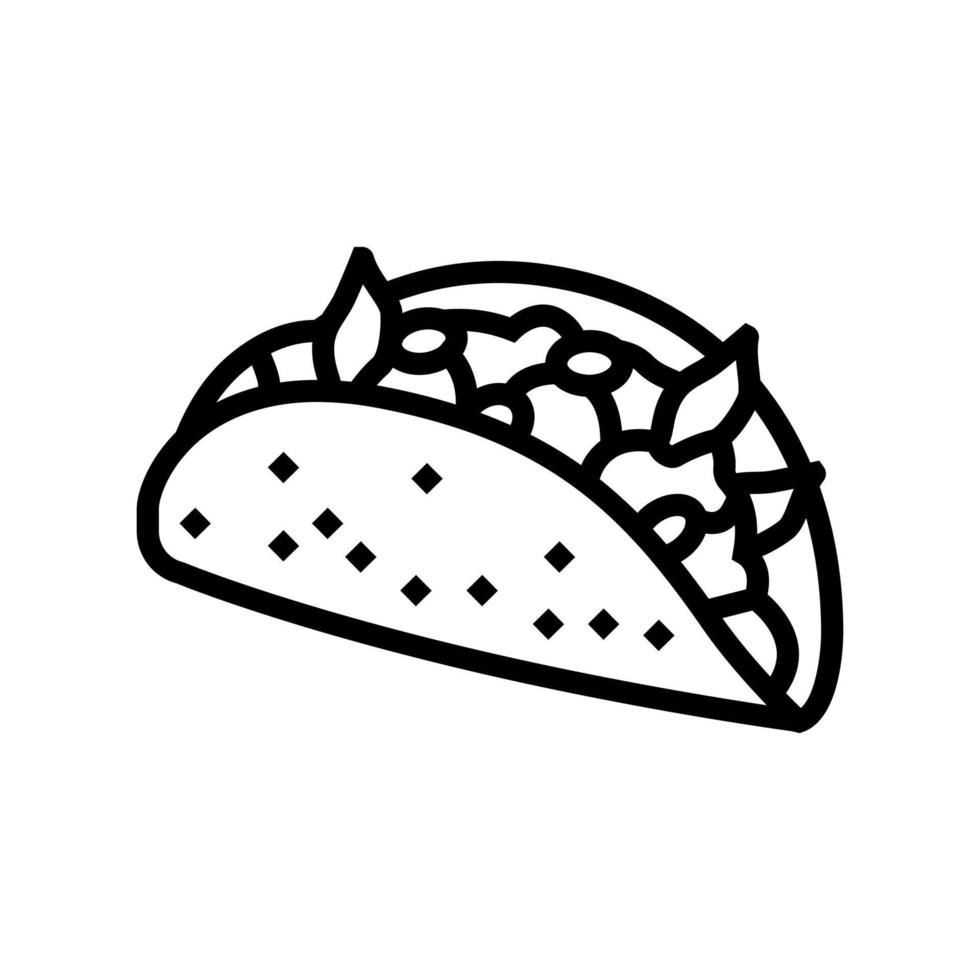 icono de línea de comida mexicana ilustración vectorial vector