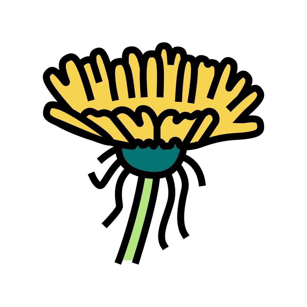 Ilustración de vector de icono de color de capullo de flor de diente de león