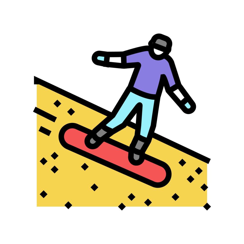 ilustración de vector de icono de color de surf de arena