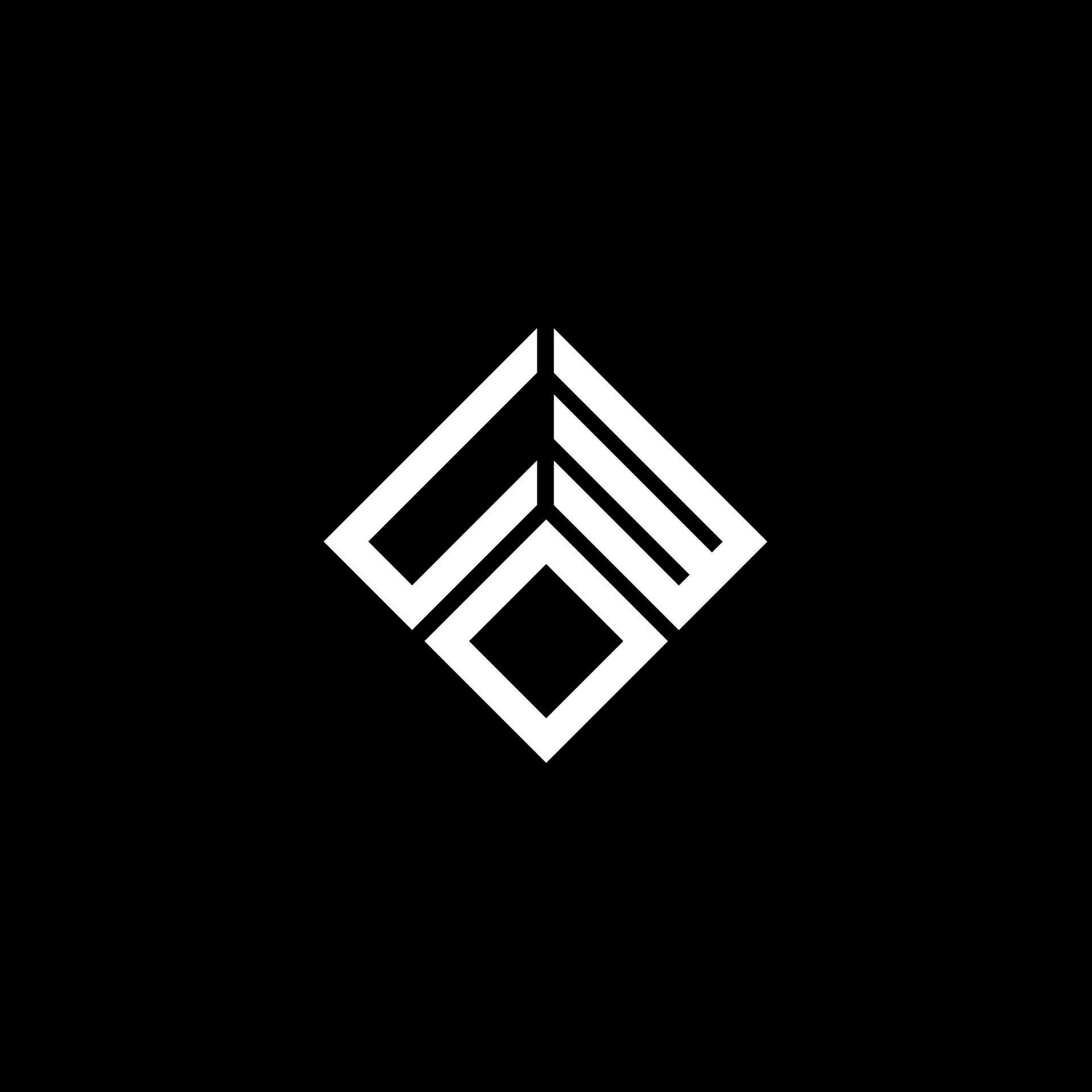 UWO letter logo design on black background. UWO creative initials
