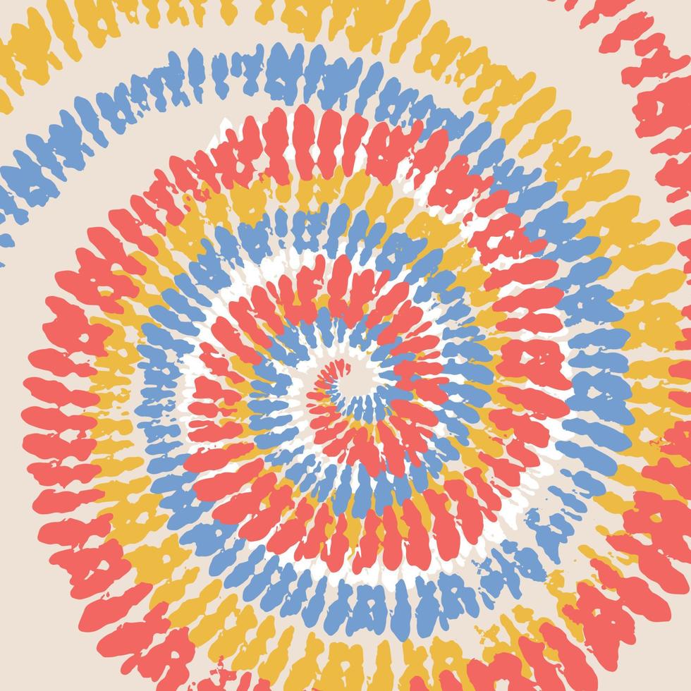 Rainbow Tie Dye Swirl groovy background. Psychedelic Tie Dye. 70s Hippie Backdrop. Rainbow Dyed vector illustration. Multi Swirl Circle Hippie Spiral.