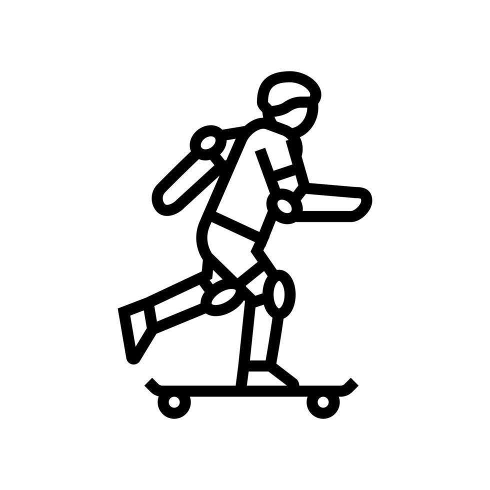 skateboarding extreme sport line icon vector illustration