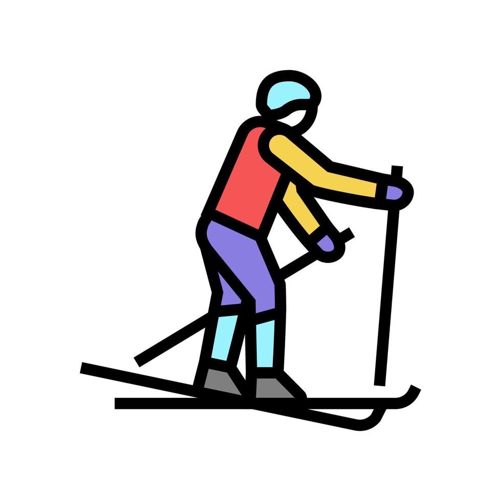 skiing extreme winter sport color icon vector illustration