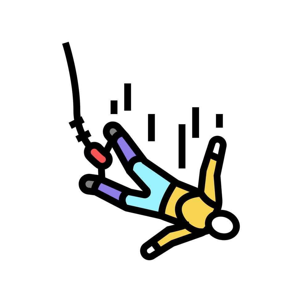 ilustración de vector de icono de color de salto bungee
