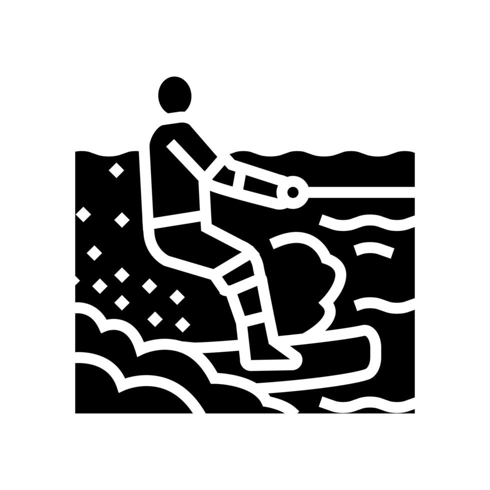 wakeboard deporte extremo glifo icono vector ilustración