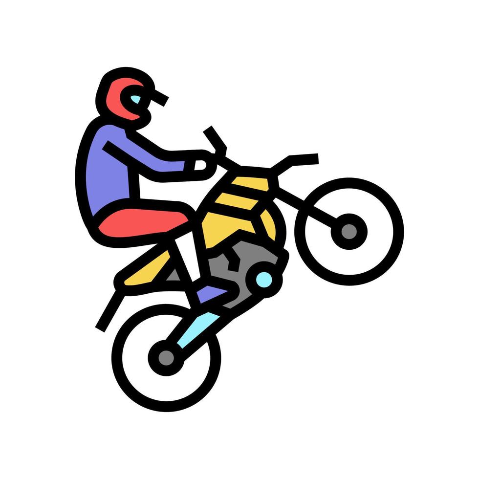 motocross deporte extremo color icono vector ilustración