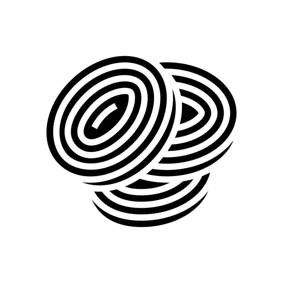 slice onion glyph icon vector illustration