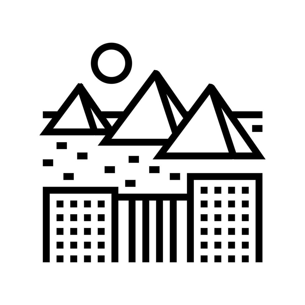 giza ciudad línea icono vector ilustración