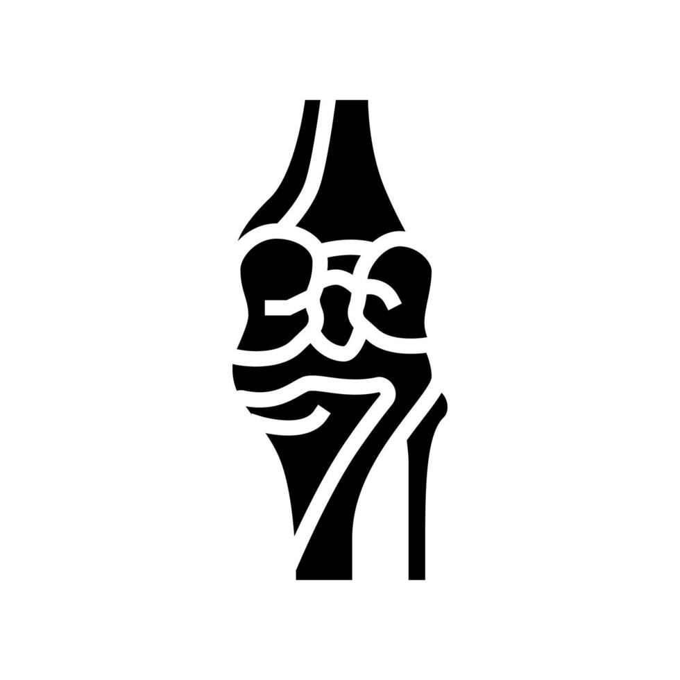knee bone glyph icon vector illustration