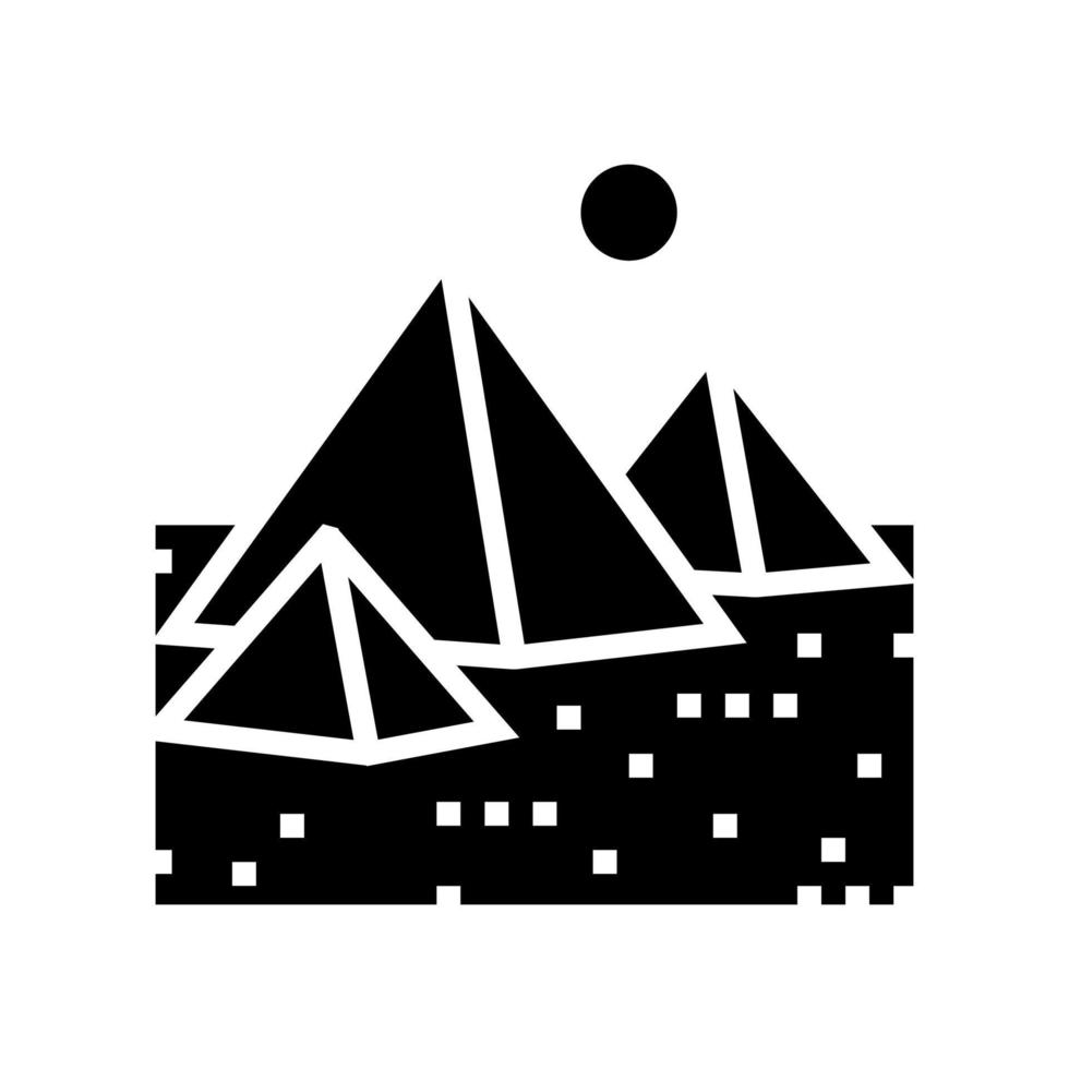 giza ciudad glifo icono vector ilustración