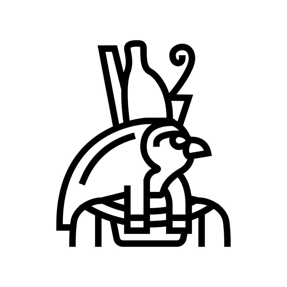 horus egypt god line icon vector illustration