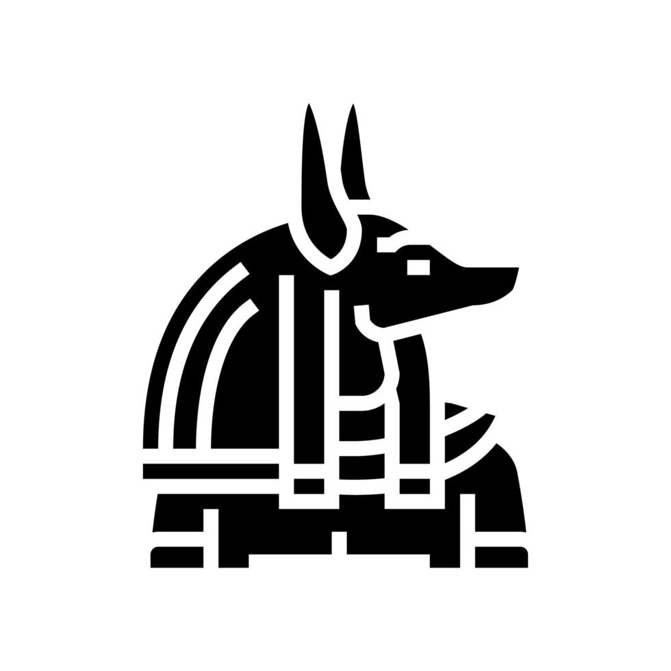 anubis egipto glifo icono vector ilustración