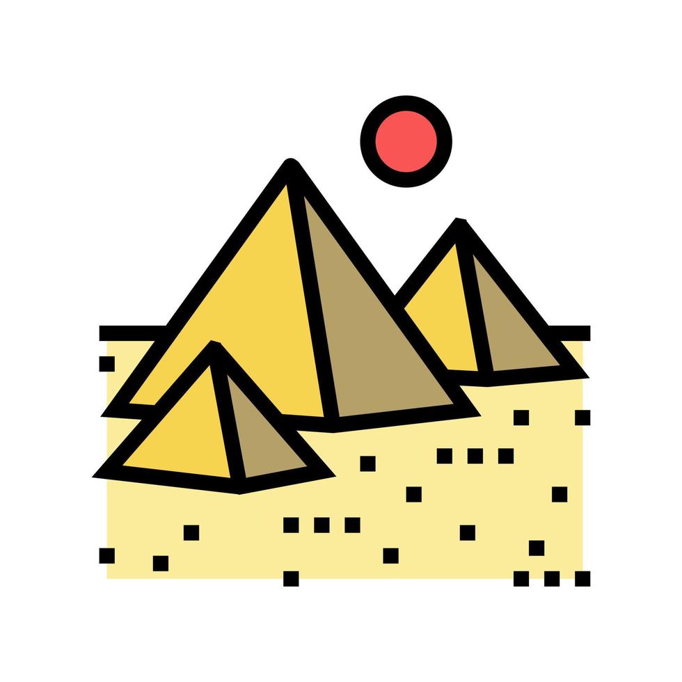 pyramid egypt construction color icon vector illustration