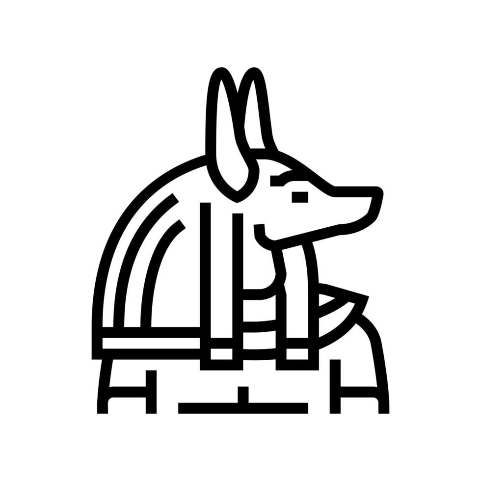 anubis egipto línea icono vector ilustración