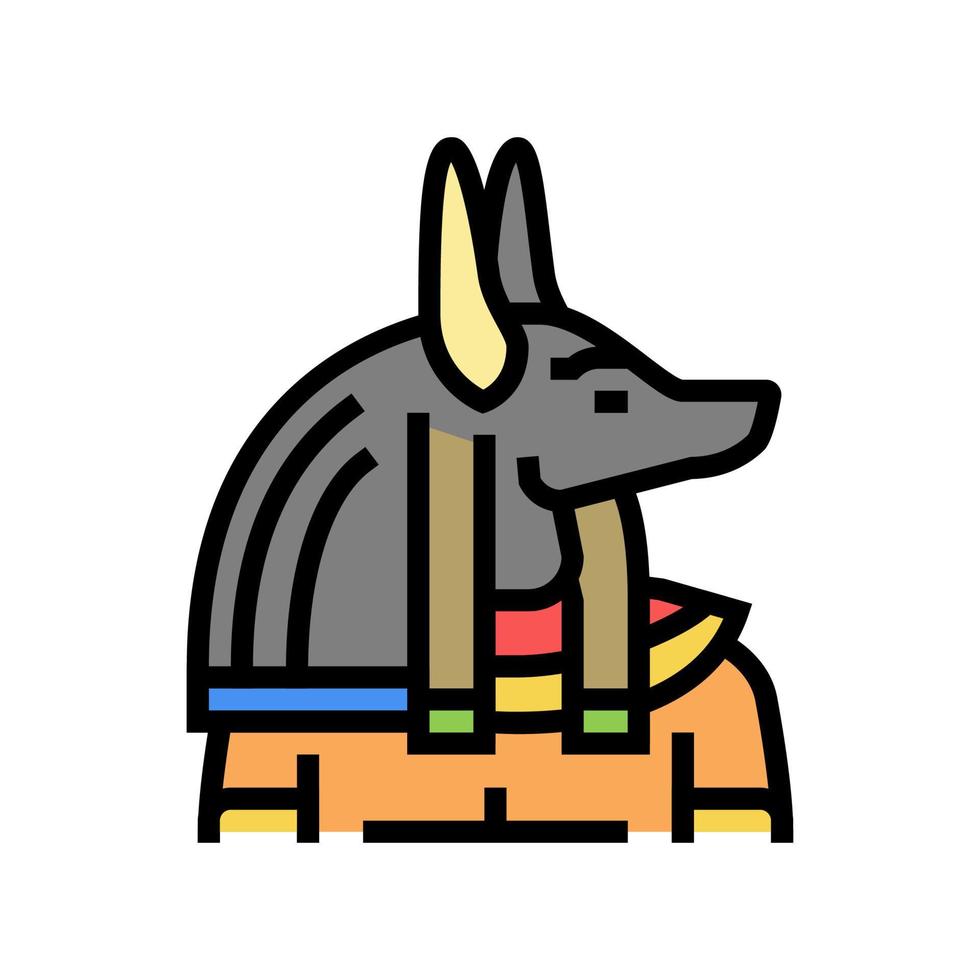 anubis egipto color icono vector ilustración