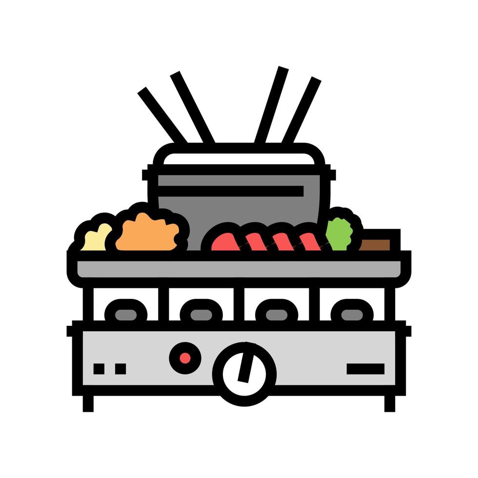kit fondue color icono vector ilustración