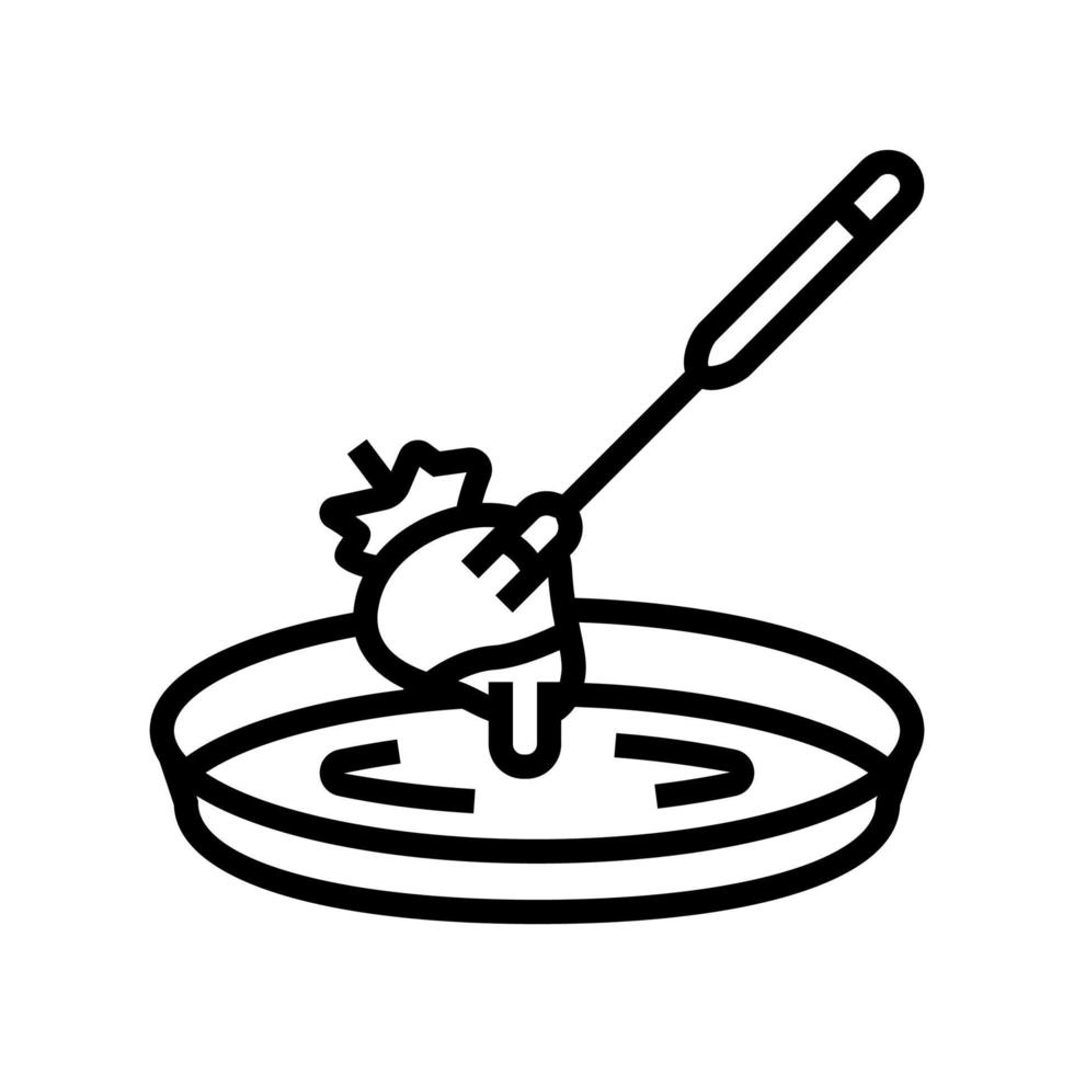 strawberry fondue line icon vector illustration