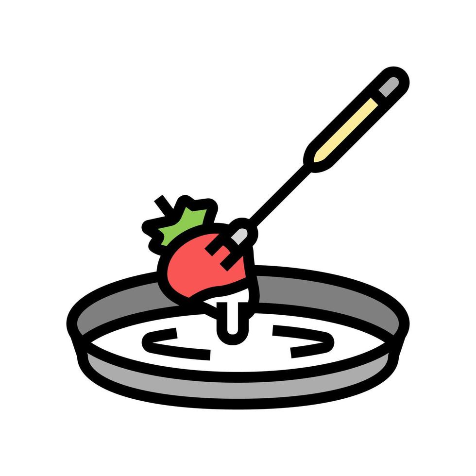 ilustración de vector de icono de color de fondue de fresa