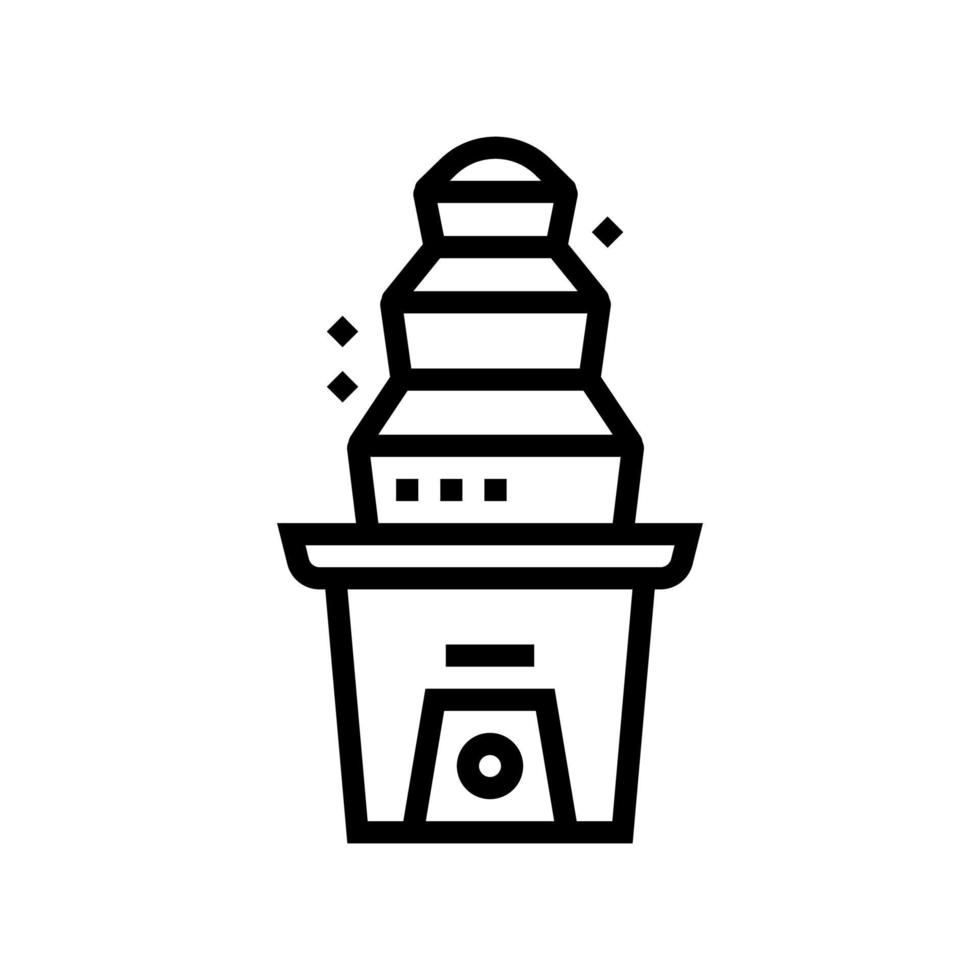 chocolate fondue fountain line icon vector illustration