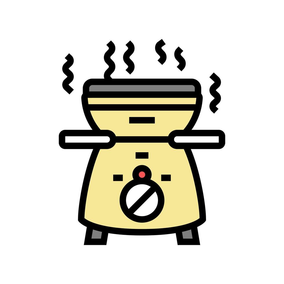 Ilustración de vector de icono de color de fondue más cálido