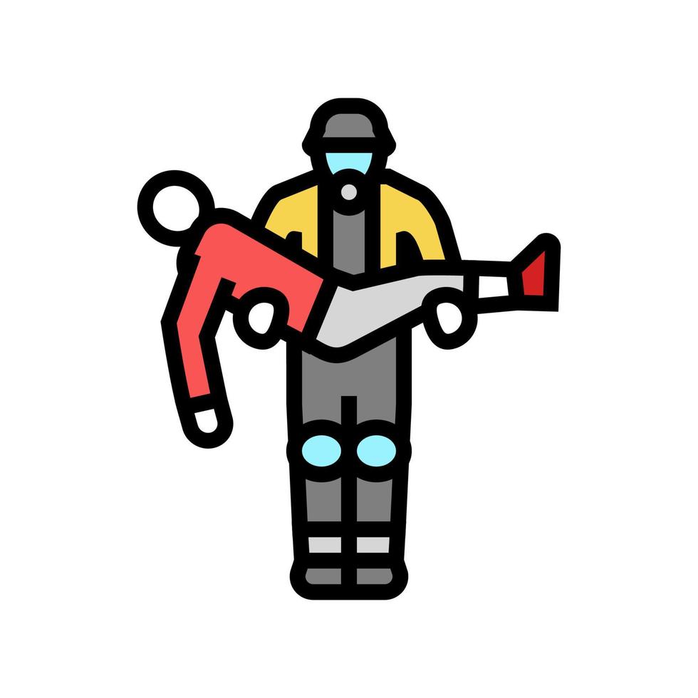 rescue operation color icon vector illustration