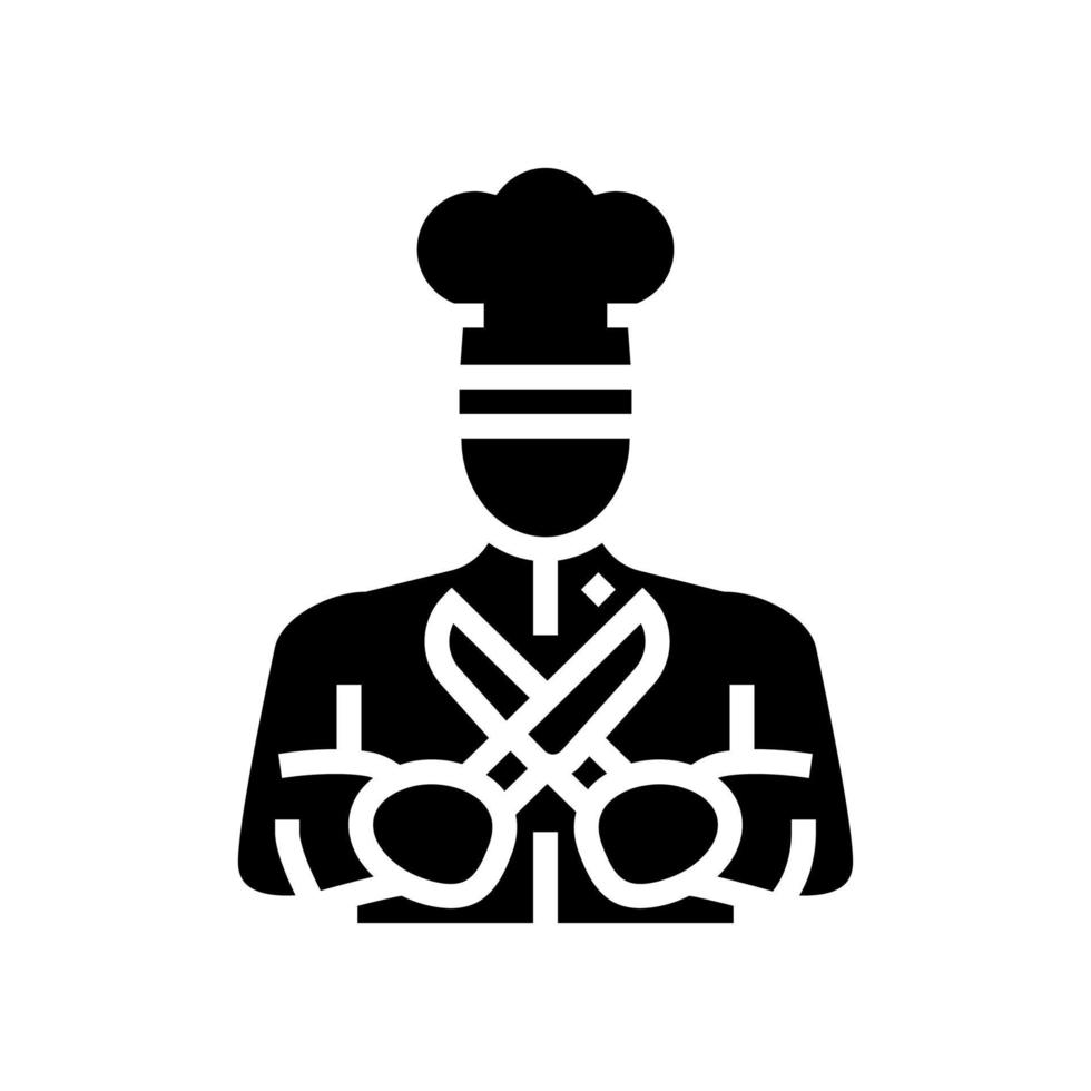 personal chef glyph icon vector illustration