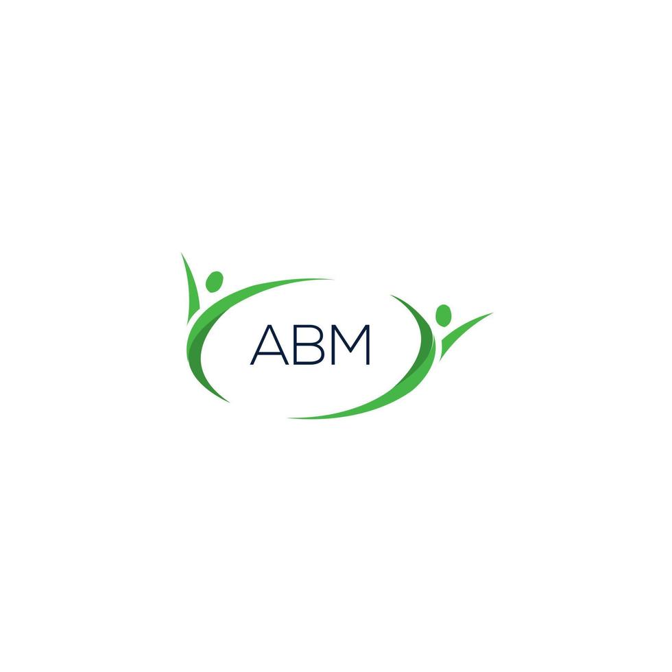 ABM letter logo design on WHITE background. ABM creative initials letter logo concept. ABM letter design. vector