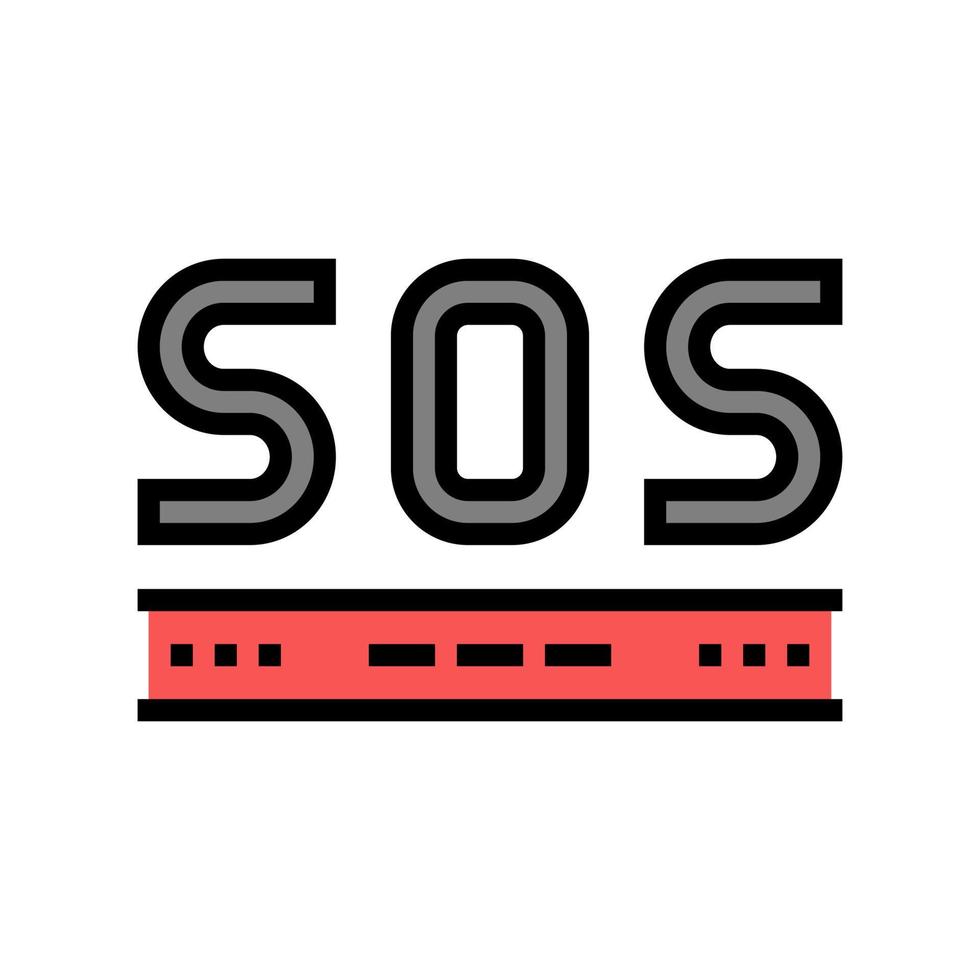 sos signal color icon vector illustration