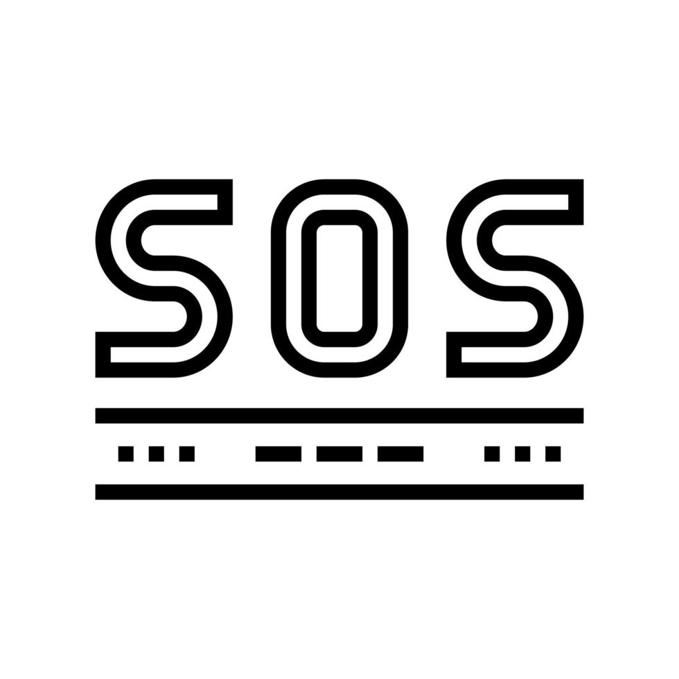 sos signal line icon vector illustration