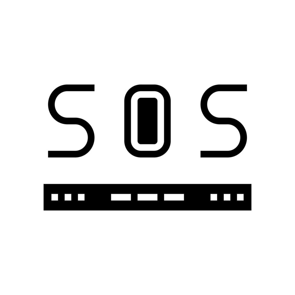 sos signal glyph icon vector illustration